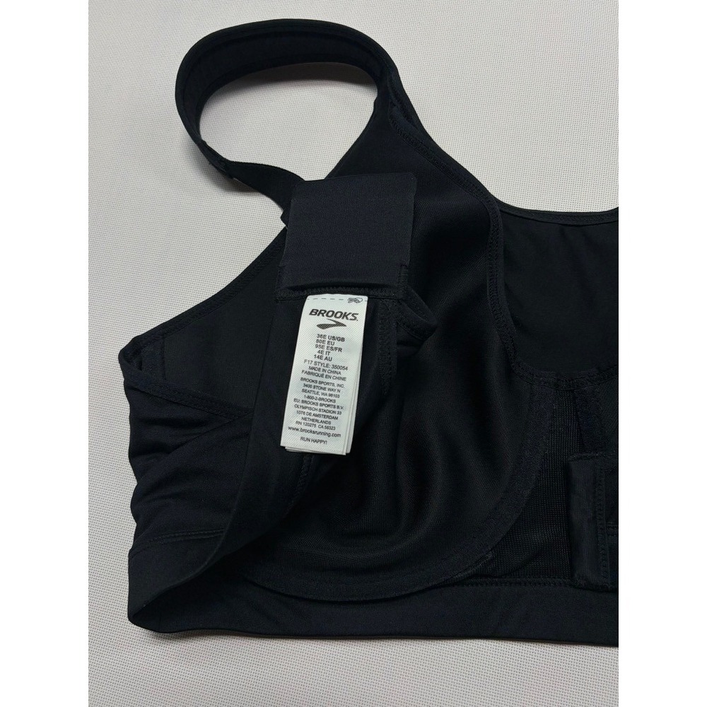 Brooks High Impact Sports Bra 38E Black Full Bust Supportive Running Bra - Picture 5 of 15